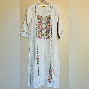 VredeVogel Bollywood Kurta Dupatta Women Designer Tunic Kurti, Sz S, Embroidered